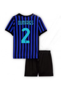 Inter Milan Denzel Dumfries #2 Jalkapallovaatteet Lasten Kotipeliasu 2025-26 Lyhythihainen (+ Lyhyet housut)